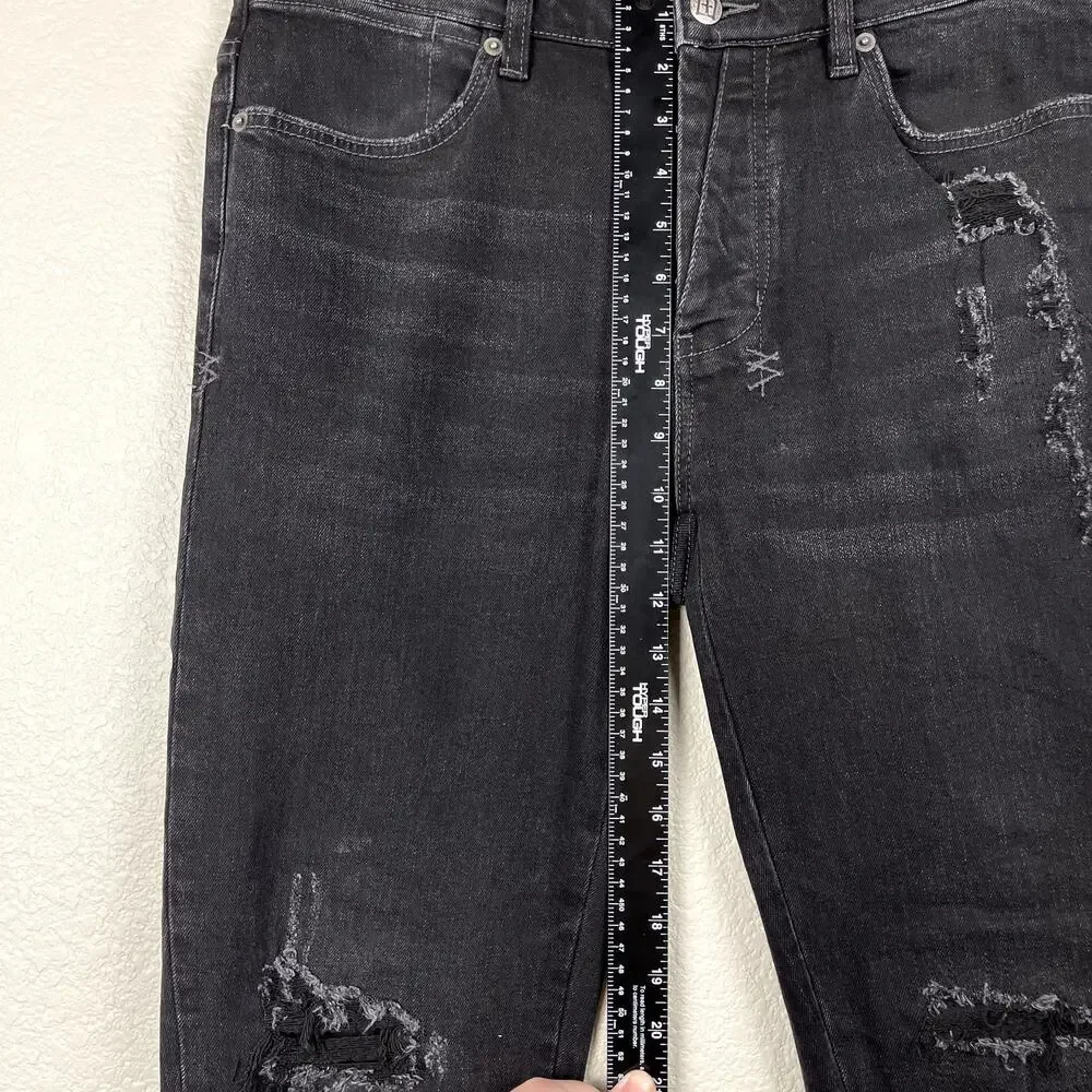 Ksubi Van Winkle Trashed Noir Skinny Jeans Distressed 32
